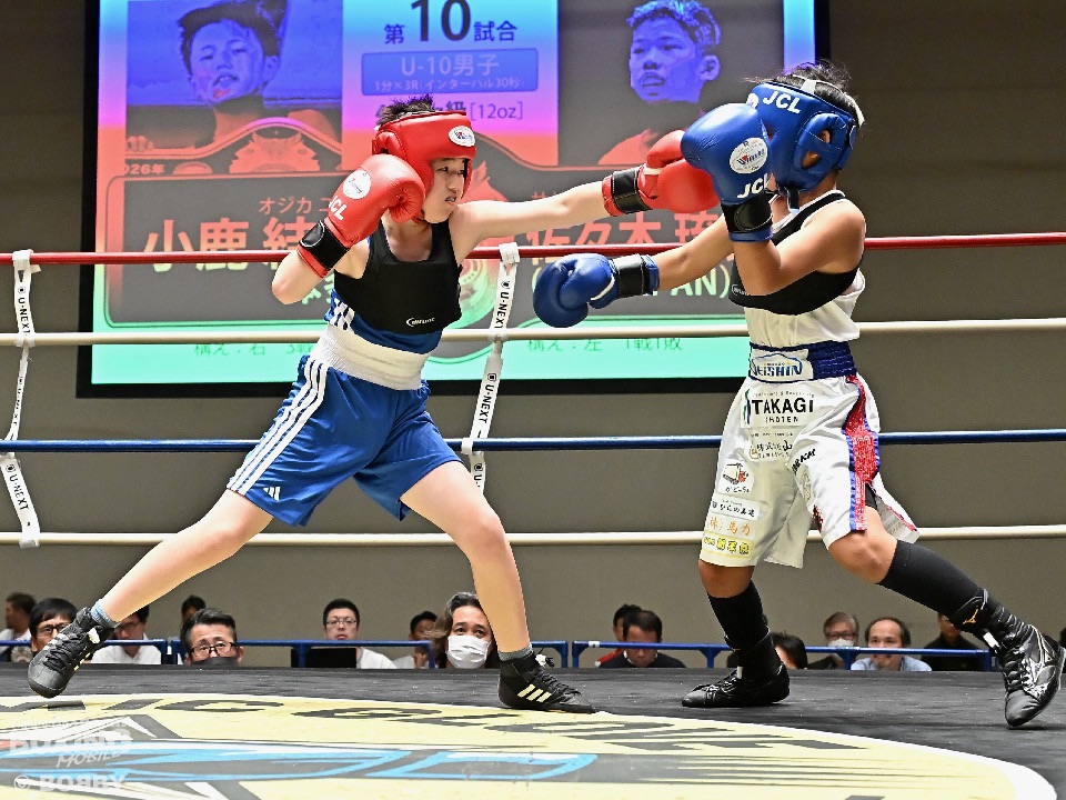 U-10男子40キロ級で準優勝した小鹿結士選手の試合風景